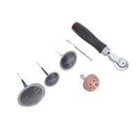 HELEVIA Kit de Bougie de Patch de Réparation de Pneus, Matériau ABS + Métal, avec Roue de Meulage en Alliage en Tungstène, Rouleau, Bit de Forage en Spirale de 4 Mm pour Les Cartes de