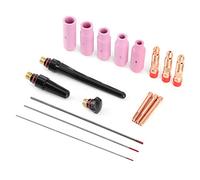 HELEVIA Kit de Buses de Soudage Compactes, Matériaux en Cuivre et Céramique de Haute qualité, Excellente conductivité Thermique, Torche 17/18/26, Pointe de Contact pour Soudeur TIG