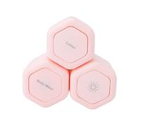 HELEVIA Lot de 3 boîtes de toilette de voyage magnétiques avec couvercles, capsules de voyage magnétiques, pots à crème à coque rigide, forme hexagonale, pour lotion, nettoyant, shampooing
