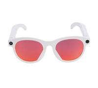 HELEVIA Lunettes Intelligentes AI, avec Appareil Photo 2MP, Flash LED, Assistant Sonore AI, Traduction en Temps Réel, Appels Bluetooth, Reconnaissance (Monture Blanche avec Verres Transparents et