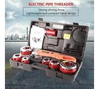 HELEVIA Machine à Enfiler les Tuyaux électriques Portables, Outil de Filetage Portatif à 6 Matrices avec une Forte Force Motrice, pour les Travaux de Filetage des Tuyaux Galvanisés et (Prise UE 220V)