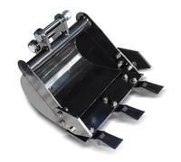 HELEVIA Mini Godet de Pelle, Godet de Creusement étroit de 380 Mm avec 3 Dents en Métal Dur pour Mini-pelle de 0,8 à 1,8 Tonnes, Creusement de Tranchées, Aménagement Paysager