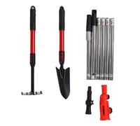 HELEVIA Outils de Nettoyage de Gouttières à Angle Multiple, Râteau de Gouttière et écop avec des Poteaux D'extension, Outil de Retrait des Feuilles à Haute efficacité
