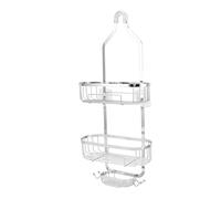 HELEVIA Panier de Salle de Bain Mural, Rangement en Fer à 2 Couches | Étagères de Salle de Bain sans Poinçon, Construction en Fer, Utilisation dans une Pièce Humide, Carreaux de Céramique,