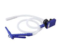 HELEVIA Pompe de Transfert de Carburant, Pompe à Carburant Alimentée à Batterie, 3,8 Gpm 51 Pouces de Tuyau 4 Adaptateurs Pompes à Huile Buse Manuelle, pour Transferts, Essence