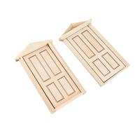 HELEVIA Porte Miniature de Maison de Poupée, Porte Artisanale en Bois de