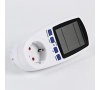 HELEVIA Prise de Compteur de Puissance à écran LCD, Prise de Compteur de Coût énergétique, Mesure de la Tension, du Courant, de la Synchronisation pour Ordinateurs, Consoles de Jeux,