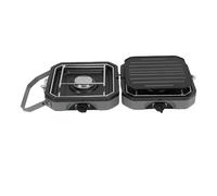 HELEVIA Réglable Double Tête 2 Brûleur Camping Réchaud Pliable, Portable Pliant Réchaud De Camp, avec Allumage Piézo, pour Camping, Arrière-cour Utilisation