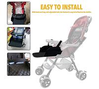 HELEVIA Repose-pieds Universel pour Poussette, Accessoire de Support de Pied étendu pour Poussette de bébé avec Ceinture Réglable à Crochet et Boucle, Convient à 95% des Modèles 35 X (noire)