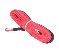HELEVIA Résistance à la Rupture de la Fibre Synthétique 5500lbs du Câble 4.8mm X 15m de Treuil Imperméable pour la Remorque D'ATV UTV (Rouge)