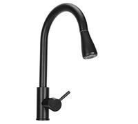 HELEVIA Robinet de Cuisine Extractible, Acier Inoxydable, 360 Degrés | Mitigeur Chaud-froid, Corps en Acier Inoxydable, Pivotant à 360 Degrés, Tuyau pré-installé, unité de Montage sur évier G1/2