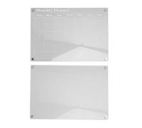 HELEVIA Tableau Effaçable à Sec en Acrylique de 15,7 X 11,8 Pouces, Paquet de 2 Calendriers Mensuels Transparents et Tableau Mémo Vacant avec 6 Marqueurs de Couleur