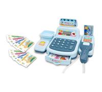 HELEVIA Toys de Caisse Enregistreuse des Supermarchés pour Enfants, Play Calculatrice Enregistreuse, Caisse Enregistreuse Jouet avec Scanner Interactif, pour Enfants Cadeaus