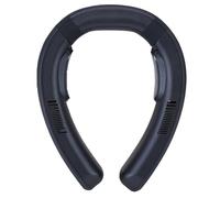 HELEVIA Ventilateur de Cou Portable, Semi-conducteur Chauffant Refroidissement à Double Usage, Ventilateur Portable à 3 Vitesses Silencieuse, pour Le Camping de Vélo 10000mAh (Bleu Marine)