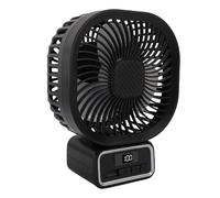 HELEVIA Ventilateur de Poussette, 3 Vitesses de Vent Ventilateur Portable Oscillant Automatique avec Trépied Flexible Détachable et Veilleuse, pour le Camping du Bureau à Domicile