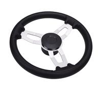 HELEVIA Volant de Bateau à 3 Rayons, Conception Ergonomique en Acier Inoxydable de 13,5 Pouces avec Poignée en Mousse, pour Bateau de Pêche de Yacht, Rapide