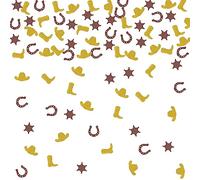 Helewilk Confettis de cowboy à paillettes - Décorations de table d'anniversaire sur le thème occidental, fête prénatale, mariage, fête d'anniversaire pour enfants, garçons, fête de cowboy occidentale