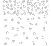 Helewilk Lot de 120 confettis à paillettes argentées pour mariage, fiançailles, demande en mariage, demande en mariage, fête, bague en diamant, décoration de table