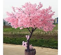 HELFIS Arbres De Fleurs De Cerisier Roses Artificiels Denses Japonais Modernes Faits À La Main Arbre De Fleurs De Cerisier Intérieur Extérieur Maison Bureau Fête Mariage Pink- 2x2m