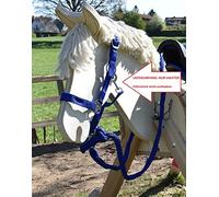 Helga Kreft Licol 50052 pour chevaux de jardin sans guide, bleu, taille réglable avec fixations chromées