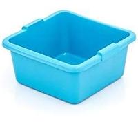 HELGUEFER - Bassine carrée 20 L | Bassine en plastique avec poignées | Petite bassine 37 x 37 cm x 17 cm résistante et durable | Utilisation générale dans la maison, le jardin ou l'industrie