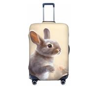 Helhappy Housse de protection pour valise de voyage, batterie de guitare, notes de musique, instrument de musique, lavable en élasthanne imprimé, 45,7 à 81,3 cm, Lapin gris et papillon, XL