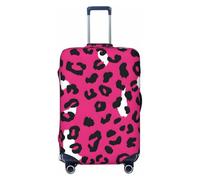 Helhappy Housse de protection pour valise de voyage, batterie de guitare, notes de musique, instrument de musique, lavable en élasthanne imprimé, 45,7 à 81,3 cm, Imprimé léopard rose rouge, S