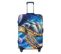 Helhappy Housse de protection pour valise de voyage, batterie de guitare, notes de musique, instrument de musique, lavable en élasthanne imprimé, 45,7 à 81,3 cm, Tortue de mer glissant l'espace