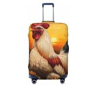 Helhappy Housse de protection pour valise de voyage, batterie de guitare, notes de musique, instrument de musique, lavable en élasthanne imprimé, 45,7 à 81,3 cm, Tournesols coq, L