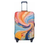 Helhappy Housse de protection pour valise de voyage, coquillage coloré, style mer, lavable, imprimé élasthanne, housse de bagage élastique 45,7 à 81,3 cm, Encre colorée Vortex, M