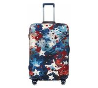 Helhappy Housse de protection pour valise de voyage, drapeau du jour de l'indépendance, lavable en élasthanne, élastique, 45,7 à 81,3 cm, Independence Day Doodle Stars, XL