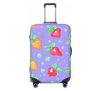 Helhappy Housse de protection pour valise de voyage, encre rose soleil, impression abstraite, lavable, élasthanne, housse de bagage élastique 45,7 à 81,3 cm, Violet fraise, M