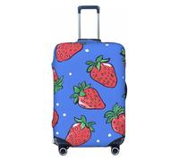 Helhappy Housse de protection pour valise de voyage, encre rose soleil, impression abstraite, lavable, élasthanne, housse de bagage élastique 45,7 à 81,3 cm, Bleu fraise, M