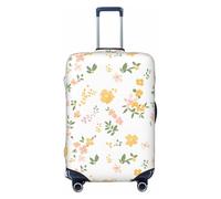 Helhappy Housse de protection pour valise de voyage, jaune lever de soleil, lavable, en élasthanne, élastique, 45,7 à 81,3 cm, Fragments floraux jaunes, XL