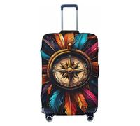 Helhappy Housse de protection pour valise de voyage, motif fille noire cool qui aime la musique, lavable en élasthanne imprimé, 45,7 à 81,3 cm, Boussole, M