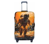 Helhappy Housse de protection pour valise de voyage - Puzzle autistique lavable - En élasthanne - 45,7 à 81,3 cm, Astronaute Moon Yellow, S