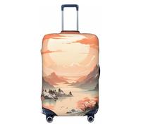 Helhappy Housse de protection pour valise, housse de protection pour valise, motif fleurs blanches, vert, lavable, en élasthanne, 45,7 à 81,3 cm, Mountain River, XL