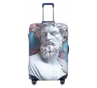 Helhappy Housse de protection pour valise, lapin blanc, fleurs de Pâques, lavable, en élasthanne, élastique, 45,7 à 81,3 cm, Sculpture David en gypse blanche, M