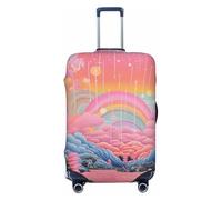 Helhappy Housse de protection pour valise, motif vortex arc-en-ciel, coloré, lavable, en élasthanne, élastique, 45,7 à 81,3 cm, Rose arc-en-ciel pour femme et fille, M