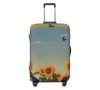 Helhappy Housse de protection pour valise, motif vortex arc-en-ciel, coloré, lavable, en élasthanne, élastique, 45,7 à 81,3 cm, Tournesol papillon arc-en-ciel, S