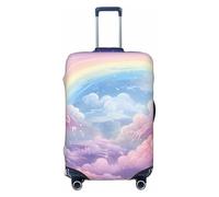 Helhappy Housse de protection pour valise, motif vortex arc-en-ciel, coloré, lavable, en élasthanne, élastique, 45,7 à 81,3 cm, Nuages arc-en-ciel scintillants, M