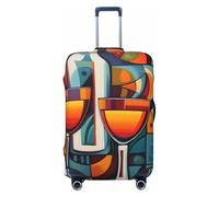 Helhappy Housse de protection pour valise, motif vortex rouge abstrait, lavable, en élasthanne, élastique, 45,7 à 81,3 cm, Verres à vin, XL