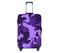 Helhappy Housse de protection pour valise, motif vortex rouge abstrait, lavable, en élasthanne, élastique, 45,7 à 81,3 cm, Camouflage violet abstrait, L