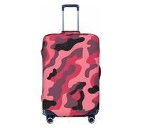Helhappy Housse de protection pour valise, motif vortex rouge abstrait, lavable, en élasthanne, élastique, 45,7 à 81,3 cm, Camouflage rose abstrait, M