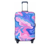 Helhappy Housse de protection pour valise, motif vortex rouge abstrait, lavable, en élasthanne, élastique, 45,7 à 81,3 cm, Encre bleue rose abstraite, M