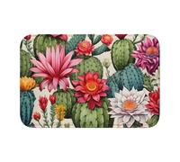 Helhappy Paillasson d'intérieur doux et antidérapant, motif cactus tropical, cactus, fleur du désert, plante verte, tapis de salle de bain, lavable, accessoires de chambre 40 x 60 cm