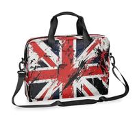 Helhappy Sac à bandoulière pour ordinateur portable 15,7" - Rétro drapeau du Royaume-Uni - Étanche - Pour homme et femme
