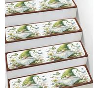 Helhappy Tapis d'escalier antidérapant 19,8 x 76,2 cm, fleurs de printemps, joli nain d'escalier doux pour enfants, personnes âgées et animaux domestiques