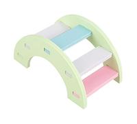 Helhom Bridge en Bois Bridge Rainbow Seesaw, Hamster Toy Safe Fun Activity Cage pour Les Petits Animaux de Compagnie cobaye, Bois Vert Rose 12cm (Vert)