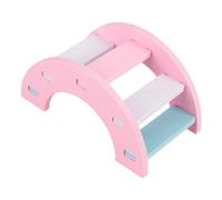 Helhom Bridge en Bois Bridge Rainbow Seesaw, Hamster Toy Safe Fun Activity Cage pour Les Petits Animaux de Compagnie cobaye, Bois Vert Rose 12cm (Rose)